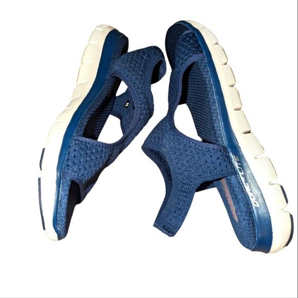 Skechers‎ flex appeal blue memory foam gel infused sandals - Picture 1 of 8